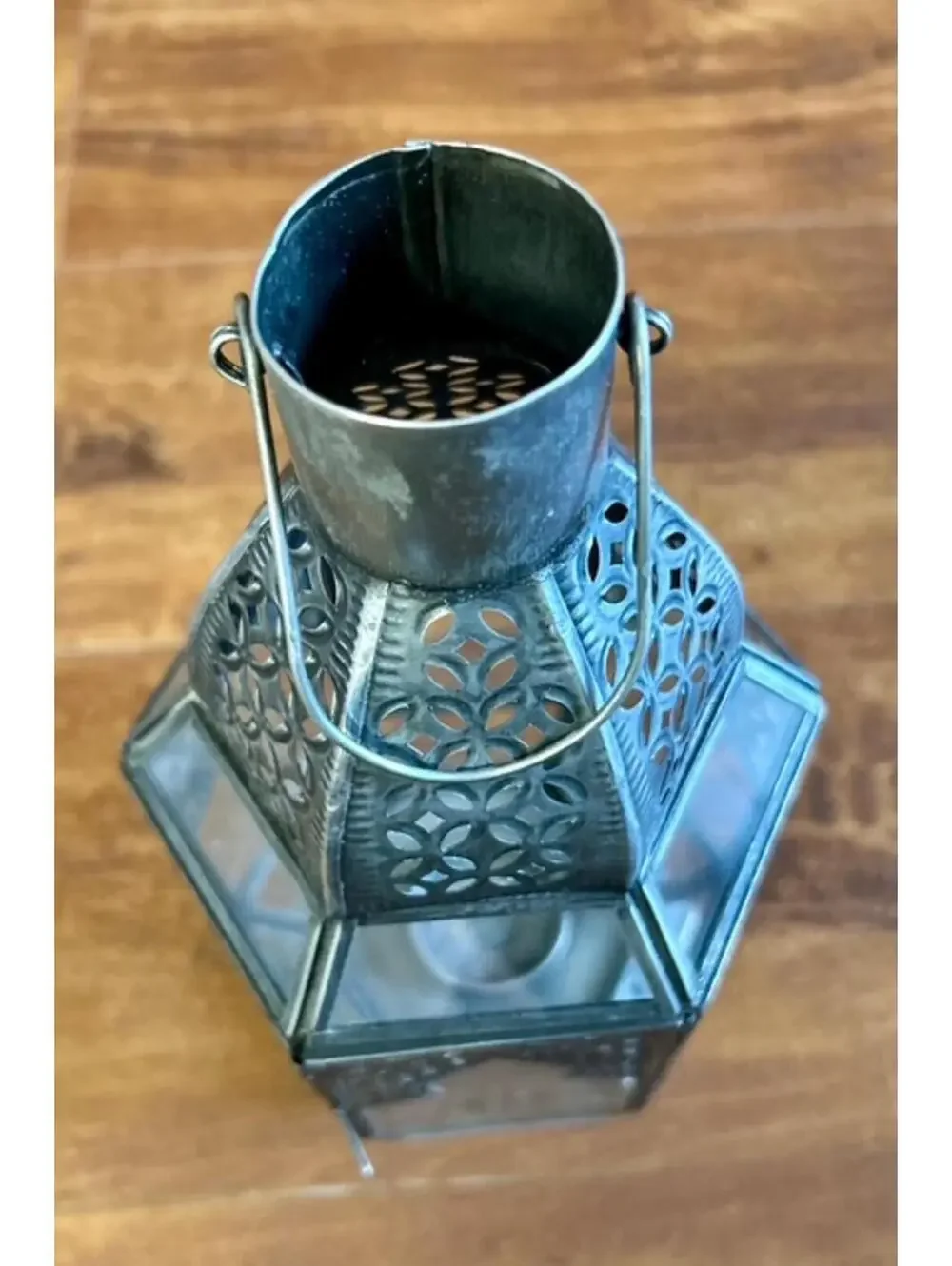Set of 3 Vintage Moroccan Style Metal Candle Lanterns